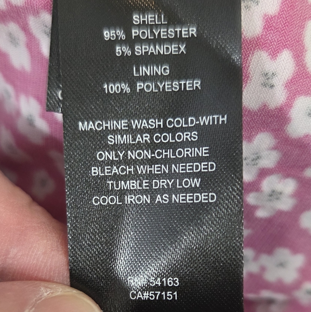 Jessica Howard Pink White Floral Texture Faux Wrap Spring Dress New With Tags - Picture 12 of 14